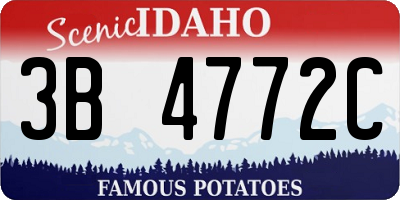 ID license plate 3B4772C