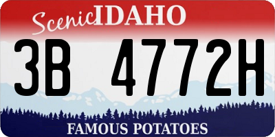 ID license plate 3B4772H