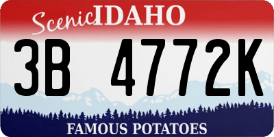 ID license plate 3B4772K
