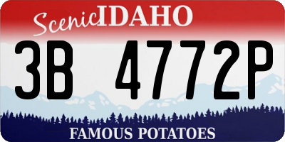 ID license plate 3B4772P