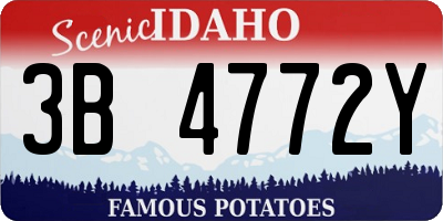 ID license plate 3B4772Y