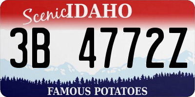 ID license plate 3B4772Z