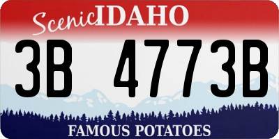 ID license plate 3B4773B