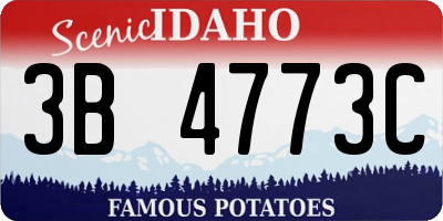 ID license plate 3B4773C