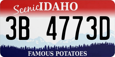 ID license plate 3B4773D