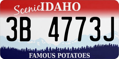 ID license plate 3B4773J