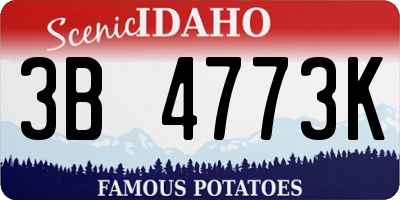 ID license plate 3B4773K