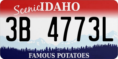 ID license plate 3B4773L