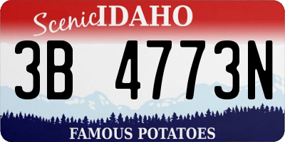 ID license plate 3B4773N