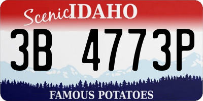 ID license plate 3B4773P