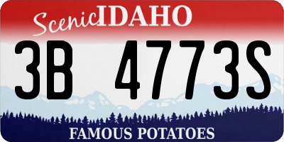 ID license plate 3B4773S