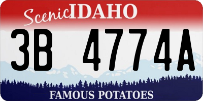 ID license plate 3B4774A