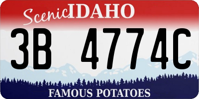 ID license plate 3B4774C