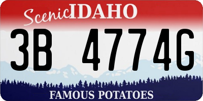 ID license plate 3B4774G