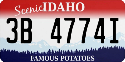 ID license plate 3B4774I