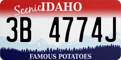 ID license plate 3B4774J