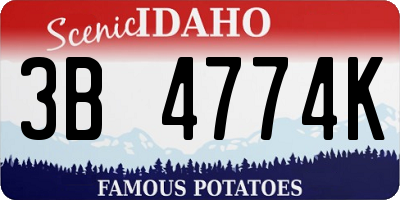 ID license plate 3B4774K