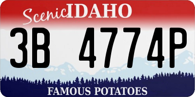 ID license plate 3B4774P