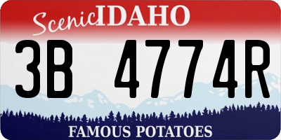 ID license plate 3B4774R