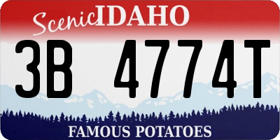 ID license plate 3B4774T
