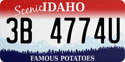 ID license plate 3B4774U