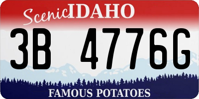 ID license plate 3B4776G