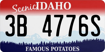 ID license plate 3B4776S