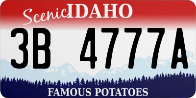 ID license plate 3B4777A