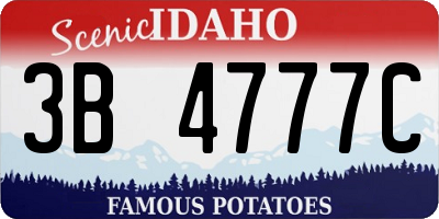 ID license plate 3B4777C