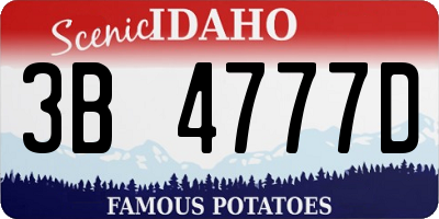 ID license plate 3B4777D
