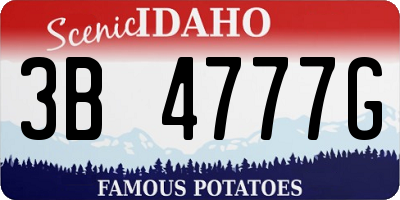 ID license plate 3B4777G