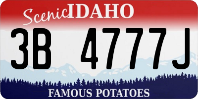 ID license plate 3B4777J