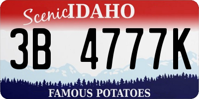 ID license plate 3B4777K