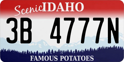 ID license plate 3B4777N