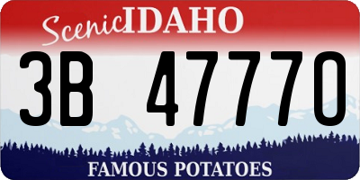 ID license plate 3B4777O