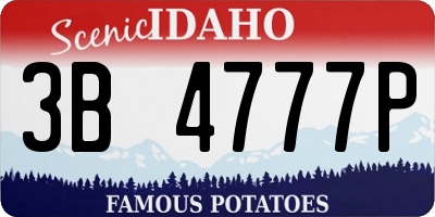 ID license plate 3B4777P