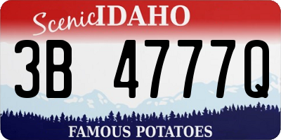 ID license plate 3B4777Q