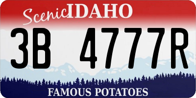 ID license plate 3B4777R