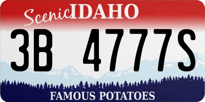 ID license plate 3B4777S