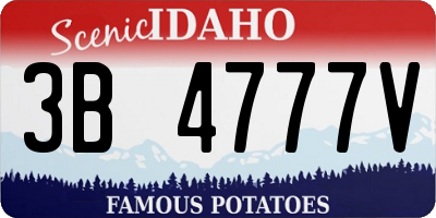 ID license plate 3B4777V