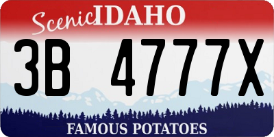 ID license plate 3B4777X