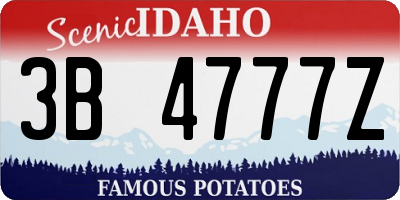 ID license plate 3B4777Z