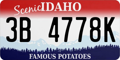 ID license plate 3B4778K