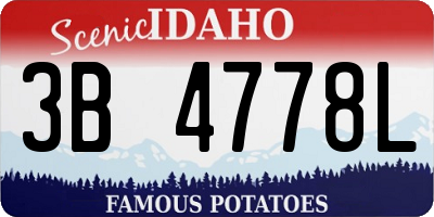 ID license plate 3B4778L