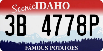 ID license plate 3B4778P