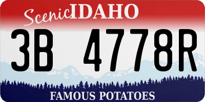 ID license plate 3B4778R