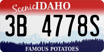 ID license plate 3B4778S