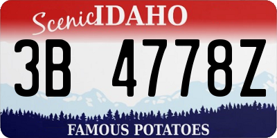 ID license plate 3B4778Z