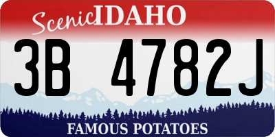 ID license plate 3B4782J