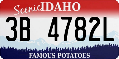 ID license plate 3B4782L